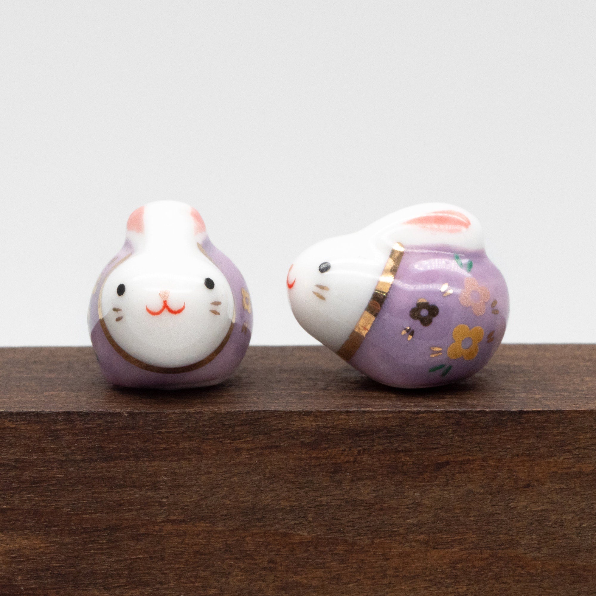 10pcs Kawaii Porcelain Bunny Beads, Ceramic Lovely Rabbit beads, Top Drilled Animal Beads -(TC-172)